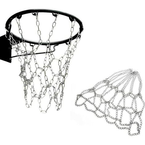 Chain Basketball Net, Basketball Net Replacement, Metal Basketball Net, Basketball Hoop Net, Heavy Duty Basketball Net for Indoor Basketball Court, Campus Basketball Court (1/5)
