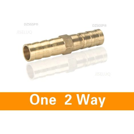 Raccord en T à 2 voies (14 mm) en laiton, adaptateur et connecteur pour tuyau à trois voies avec embout cannelé. (1/5)