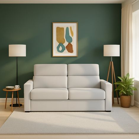 Sofá Cama 2 Plazas None, Desenfundable, Almacenaje Hecho en Italia, Apertura Abatible, 180x95 cm Gris Claro (1/5)