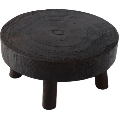 Runder Blumenständer aus Holz mit 6 cm Beinhöhe, Oberfläche mit gebranntem Tungöl, M (1/5)