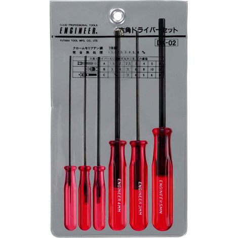 6 piece hex end driver set (small sizes) 1.5mm 2mm 2.5mm 3mm 4mm 5mm. Engineer dk-02 (1/5)