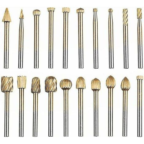Rotationsfräser-Set mit 1/8 (3 mm) Schaft, HSS-Wolframkarbidkopf, Rotationsfräser-Set, leistungsstarke Rotationswerkzeuge für Holzbearbeitung, Schnitzen, Gravieren, Schneiden (1/4)