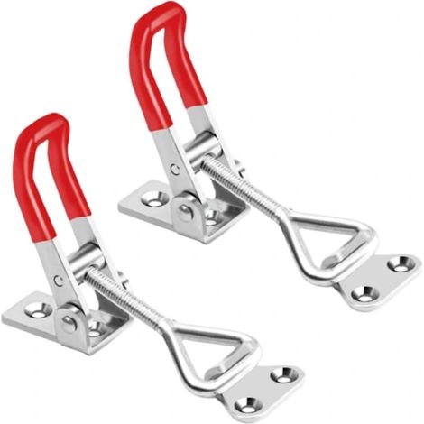 Boucle de fixation, lot de 2 unités, en métal, couleur argent, réglable, pour installation à domicile et usage quotidien.-AquaForge (1/5)