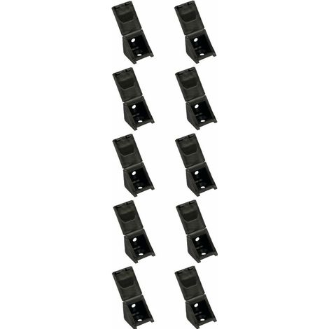 10x taquet d'assemblage plastique noir équerre  renfort ferrure fixation étagère meuble placard tiroir