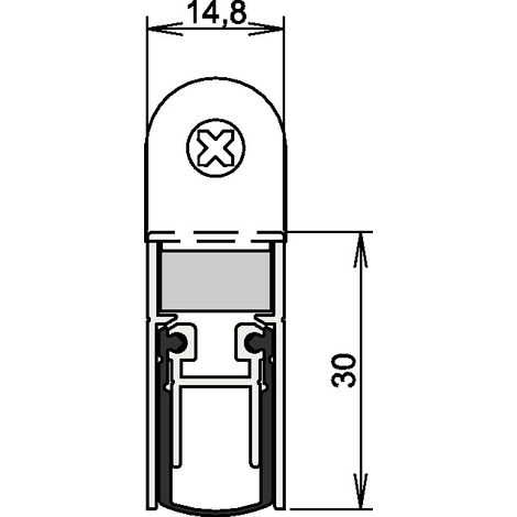 Guarnizione per porta Schall-Ex® DUO L-15 WS 1-382 2-s.L.958mm Alluminio argento HLT