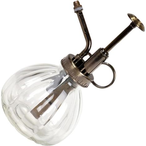 Vintage Glasgießkanne im Kürbisdesign mit Pumpe