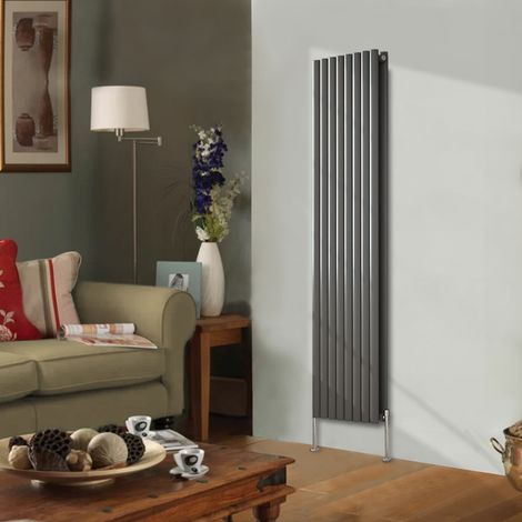 Designer Radiator 1800x472mm Double Oval Column Vertical Anthracite (1/5)