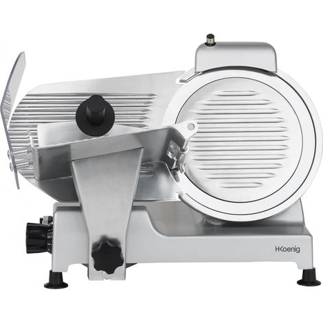 HKoenig MSX250 Cortafiambres Eléctrico, Cortafiambres Cuchilla Italiana Profesional, Potencia 240W, Motor Asíncrono 282 rpm, Grosor del Corte 0-12 mm, Tecnología Silenciosa, Temporizador, Diámetro Cu