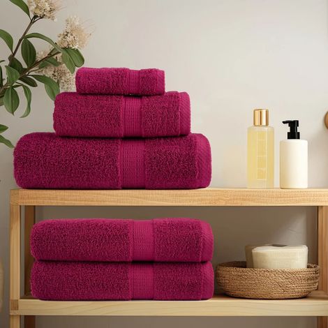 vidaXL Premium Wash Towels "SOLUND" 4 pcs Bordeaux 30x30 cm 600 gsm (1/5)