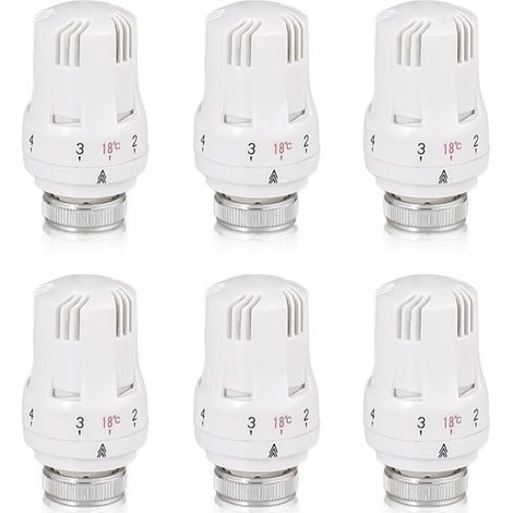 Teste per valvole termostatiche per radiatori - 6 pezzi, M30 x 1,5 per casa e ufficio (1/4)