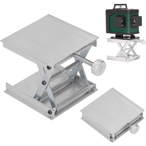 Plateau de levage manuel réglable en hauteur 90x90mm pour laboratoire, outil de mesure en argent