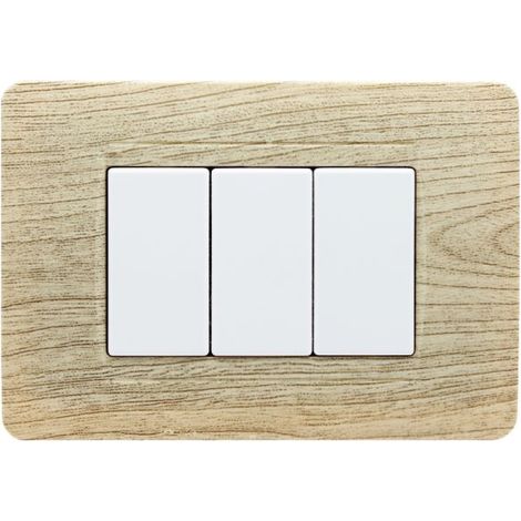 Placche Classic 503 3M tecnopolimero legno chiaro Compatibile con Bticino Matix SD68003-06 (1/2)