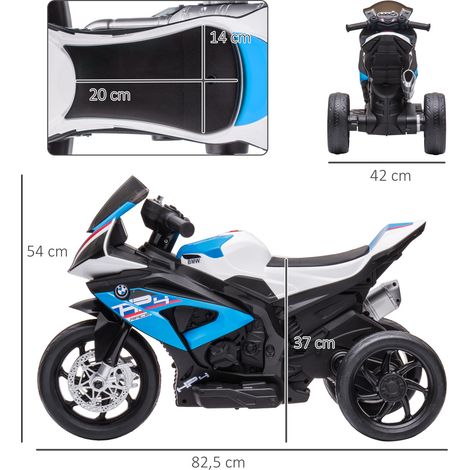 6V-Elektromotorrad für Kinder mit LED-Scheinwerfern und 3 Musikmodi, Spielzeug für Kinder von 1,5 bis 5 Jahren, Blau, 82,5 x 42 x 54 cm (1/5)