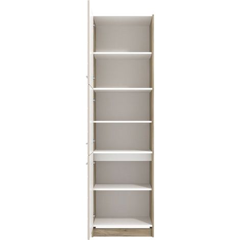 Dispensa da Cucina Volvera, Mobile da Cucina 5 Ripiani, 3 Ante, 6 Vani, 60x57.5x214.5h cm Beige