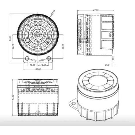 12V 120dB Filaire Mini Sirène Pour Système D'alarme De Sécurité Accessoires D'alarme Sirène Système D'alarme De Sécurité À La Maison Antivol Klaxon Buzzer Alarme Antivol Forte (1/3)