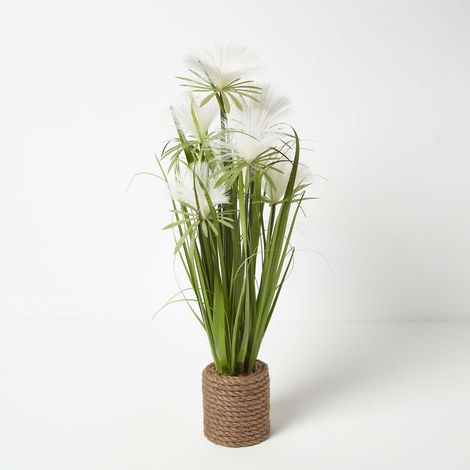 HOMESCAPES Artificial Open Flower Grass Plant In Rope Pot, 74 cm Tall (1/4)