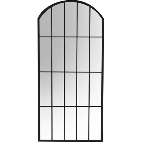 Specchio in metallo nero cm 64x2xh139