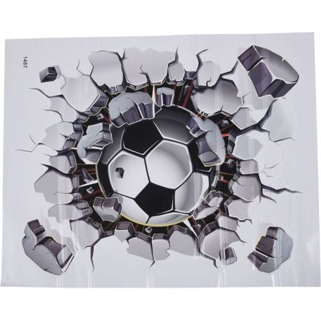 3D-Wandaufkleber Fußball PVC-Kunst Fußball Riss Aufkleber Jungenzimmer (1/4)