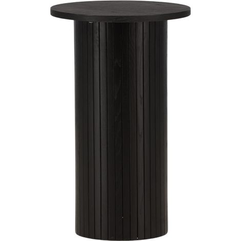 Table d'Appoint Design Nervuré "Bianca" 65cm Noir (1/5)
