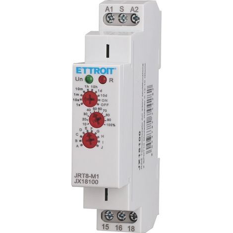 ETTROIT Multifunktions-Zeitrelais AC 230 V, 1 SPDT, 10 Funktionen, 0,1 s–10 Tage – JX18100