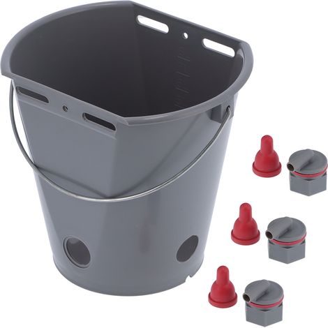 8-Liter-Futtereimer aus Kunststoff mit Saugern und Rückschlagventilen, Fütterungsausrüstung für Schafe und Lämmer (1/5)