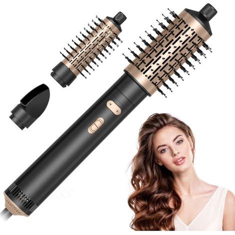 3 en 1 Brosse rotative à sèche-cheveux avec brosse amovible (2 po et 1,5 po), 3 chaleurs et 2 vitesses Brosse rotative à air chaud pour boucle, droite (1/5)