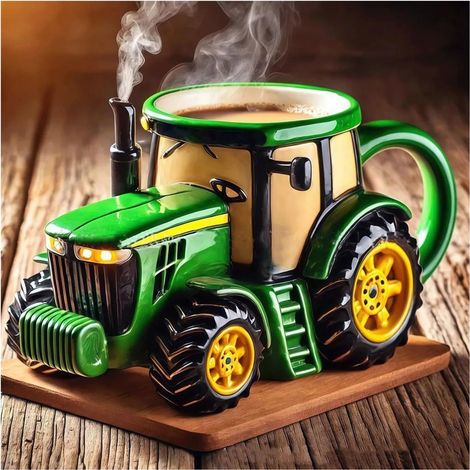 Mug Tracteur Agricole Créatif et Best-seller - Mug Tracteur Vert - A
