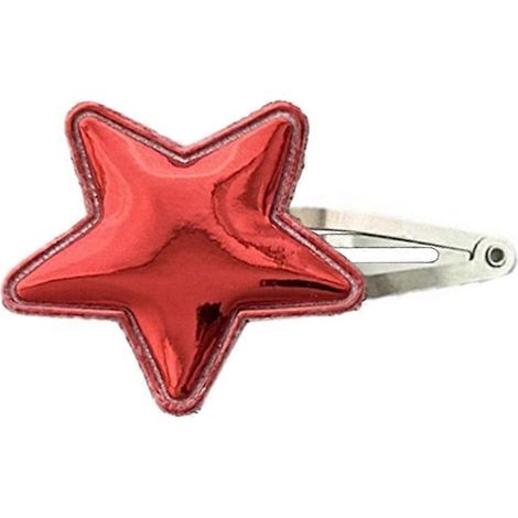 Joli clip cheveux étoile PU cuir, barrette latérale douce, pince à cheveux BB rouge, accessoire coiffure mignon et tendance. (1/4)