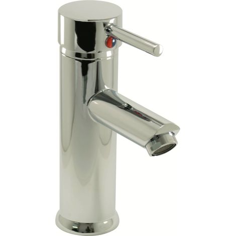 Robinet salle de bain mitigeur de lavabo chromé butée écostop et système vidage (1/2)