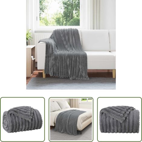 Fleece -  Überwurfdecke Dunkelgrau 150 x 130 cm Fleece (1/5)
