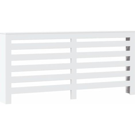 Cache-radiateur blanc 175x20x82 cm bois d'ingénierie