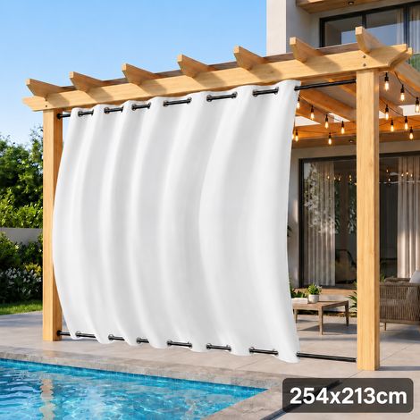 ROSNEK MegaShield Rideau extérieur extra-large occultant imperméable coupe-vent 254 x 213 cm Blanc grisé 1 panneau