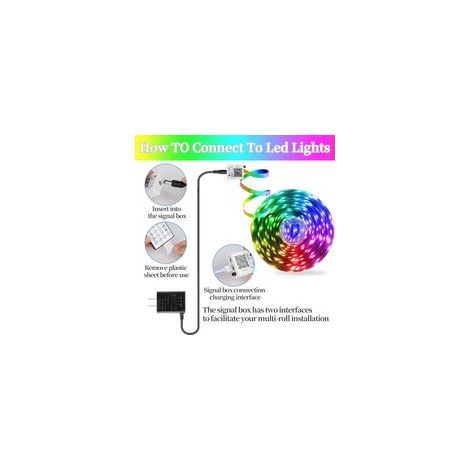 Bande LED RGB de 30 mètres avec synchronisation musicale, changement de couleur et application de contrôle à distance. (1/5)