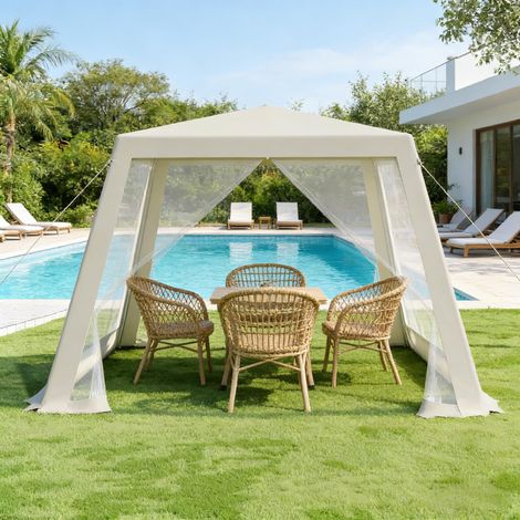 Spacieuse tente de jardin, élégant pavillon d'extérieur et gazebo pratique, vendu uniquement avec la structure du gazebo, idéal pour vos moments de détente et réceptions en plein air