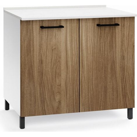 Base cucina due ante 80x50x85H colore noce naturale (1/3)