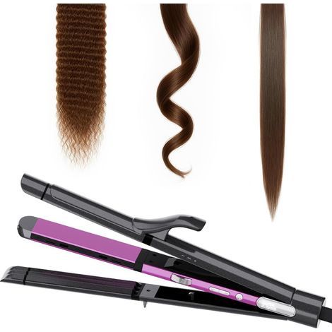 Lisseur, fer à boucler et outil de coiffage 3 en 1 – Disque en céramique, outil de coiffage professionnel, chauffe rapide, idéal pour les femmes, en salon ou en voyage. (1/3)