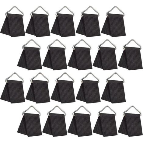 Boucles Triangulaires Métalliques pour Trampoline Lot de 20 Sets de Anneaux Résistants à l'usure Sangle de Remplacement Accessoires Polyvalents pour Filet de Trampoline Extérieur (1/5)