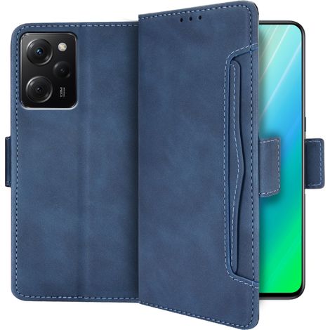 Étui à rabat pour Xiaomi Poco X5 Pro 5G, emplacement pour carte, bleu (1/5)