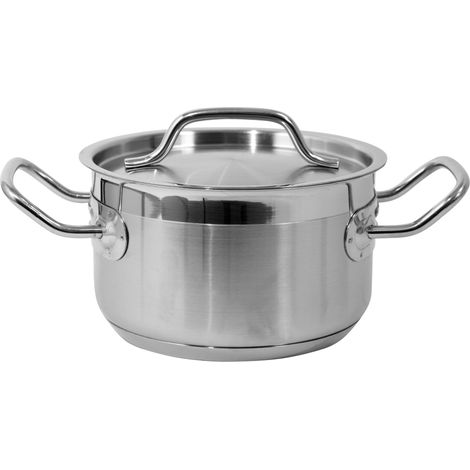 Mittlerer Kochtopf mit Deckel 1,9 l, Edelstahl 16x9,5 cm (1/2)