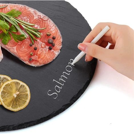 Plateau à fromage rond en pierre naturelle pour sushi (1/4)