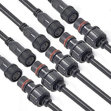 Connecteur étanche, connecteur LED mâle/femelle, avec connecteur étanche IP65 à 2 broches, câble d'extension de 20 cm de calibre 16 AWG, pour ruban LED (1/3)