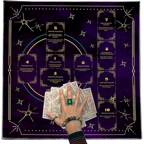 Nappe à motifs de cartes de divination, astrologie, tarot, accessoires pour jeux de société, multicolore (1/5)