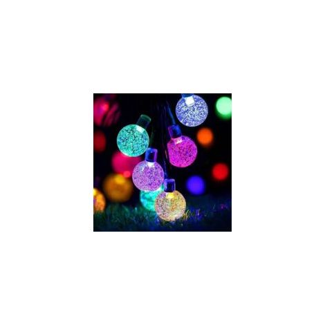 Guirnalda de luces solares impermeables Crezuo de 50 LED, 8 modos de iluminación