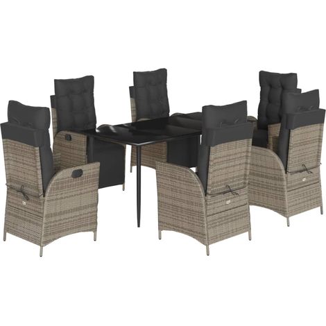 Maison Exclusive - Set comedor jardín 7 pzas y cojines ratán sint (1/5)