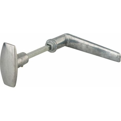 Bouton béquille carré 6 mm – Aluminium poli – Fourreau adaptateur 7 mm – Pour serrures en applique horizontale (1/2)