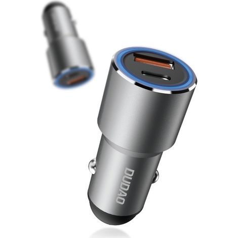 Chargeur de voiture USB-A/USB-C PD QC 22,5 W - Gris (1/5)