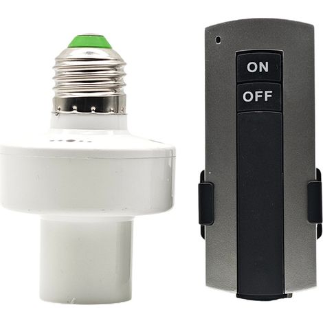 Douille E27 Sans Fil - Télécommande Incluse - Portée 20 M - Compatible 220 V - Pour Ampoules E27 - Lot de 1 (1/5)