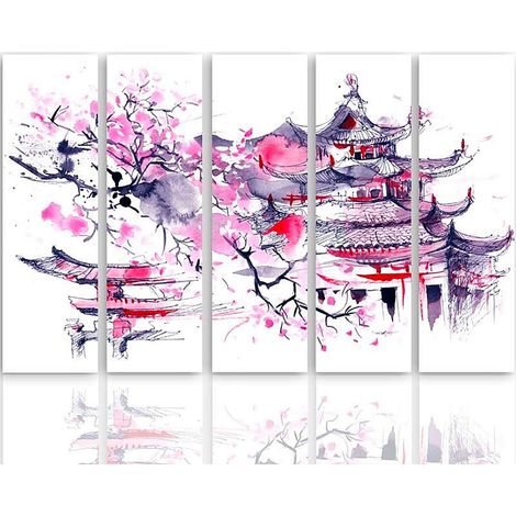 Tableau paysage japonais - 200 x 100 cm (1/5)