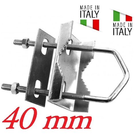 Staffa A Ringhiera Per Antenna Per Palo 25 40Mm Made In Italy Zincato