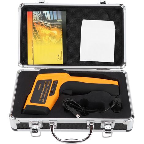 Thermomètre infrarouge GM2200 sans contact, pistolet de mesure de température industrielle haute précision, outil de contrôle thermique portable pour surfaces chaudes, plage étendue (1/5)